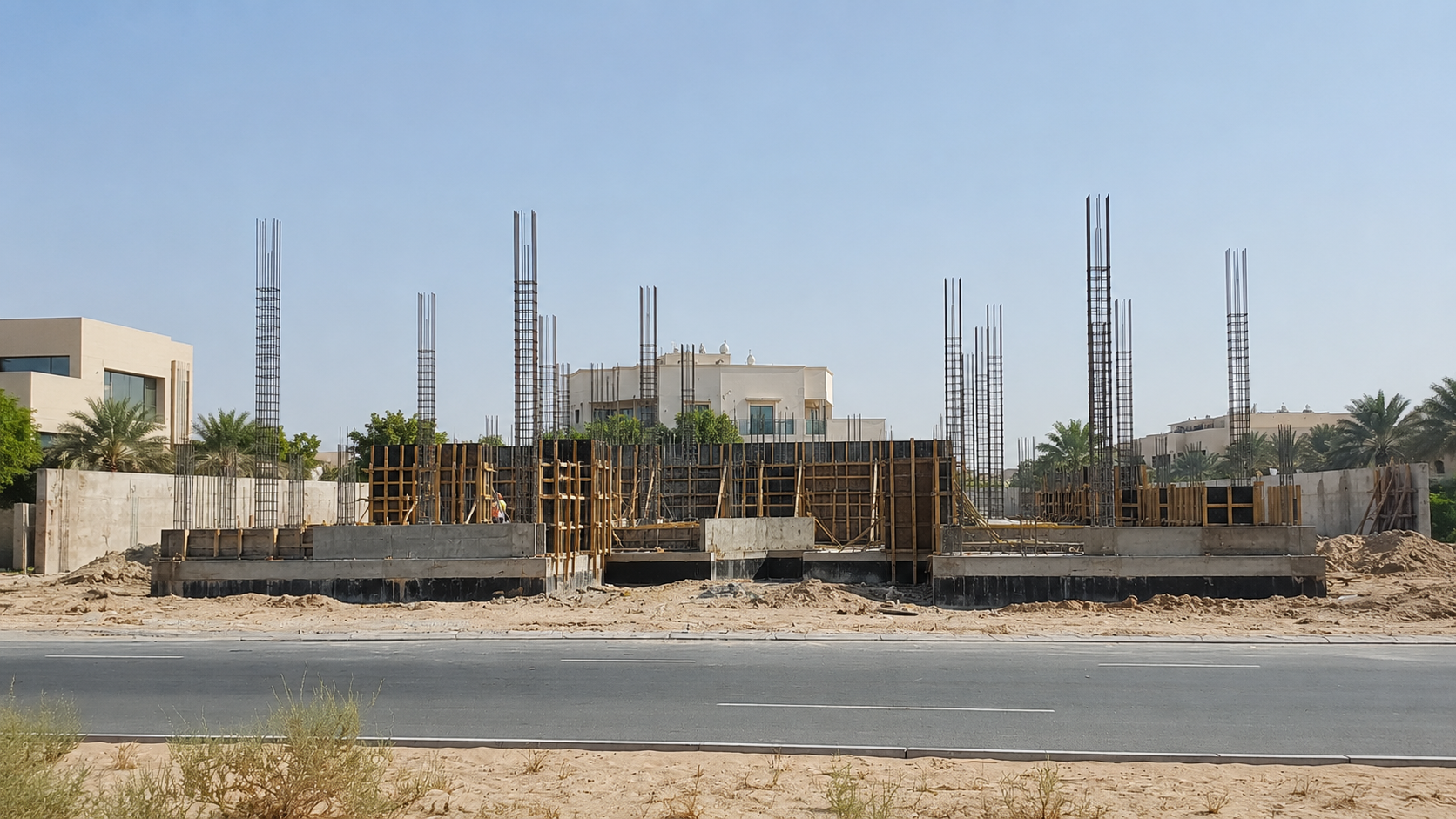 Villa foundation construction Dubai